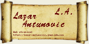 Lazar Antunović vizit kartica
